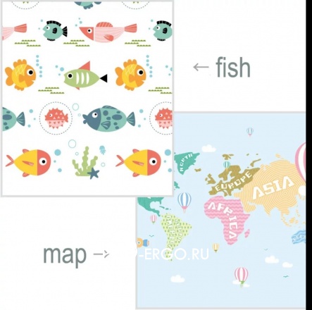 картинка Термоковрик двухсторонний  Рыбки-карта